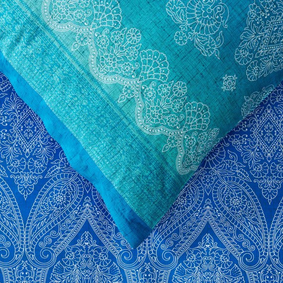 Bassetti Granfoulard Kerala B1, biancheria da letto in raso con paisley