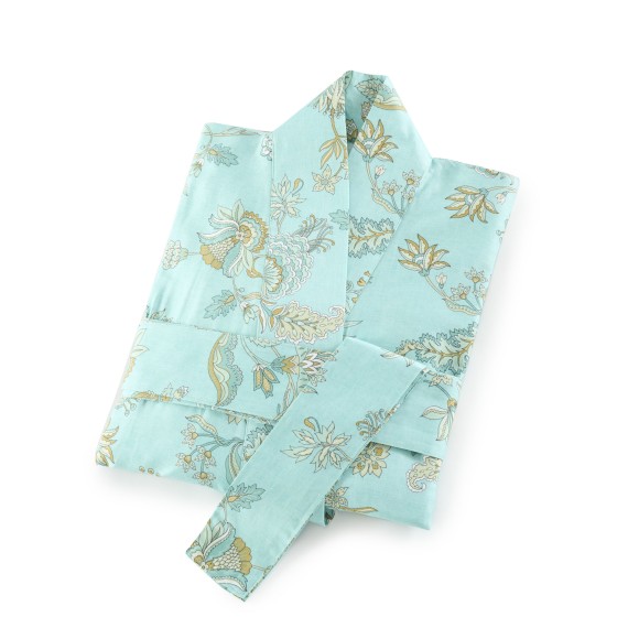 Indian Roses Kimono T1 – Orientalisches Floralmuster auf Baumwollsatin