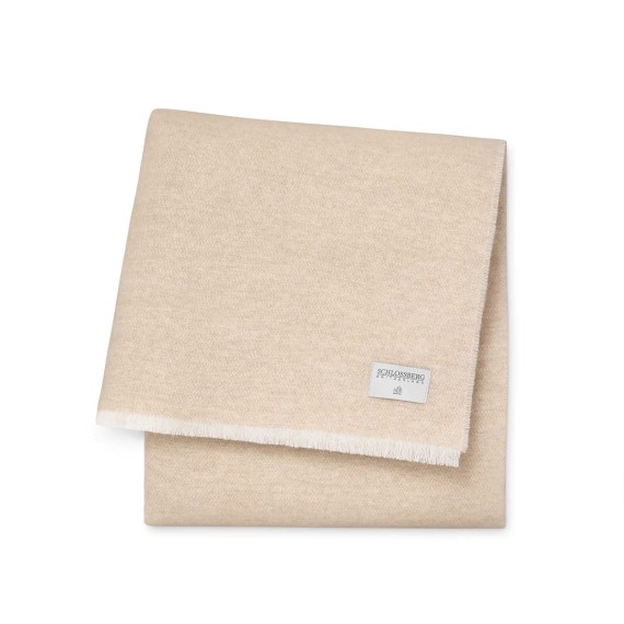 Schlossberg Plaid Dina beige in lana e cashmere, morbido abbraccio