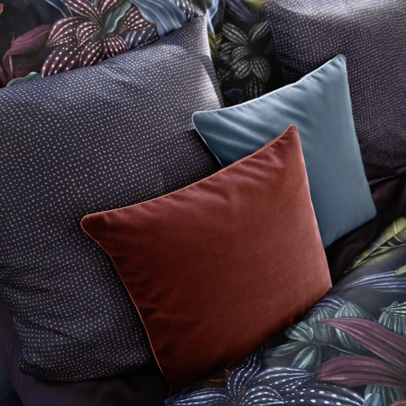 Schlossberg Elodie azur et rust housse de coussin décoratif