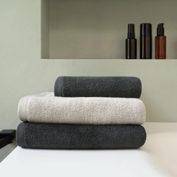 Schlossberg Coshmere GOTS ombre e gris, Asciugamani in cotone bio