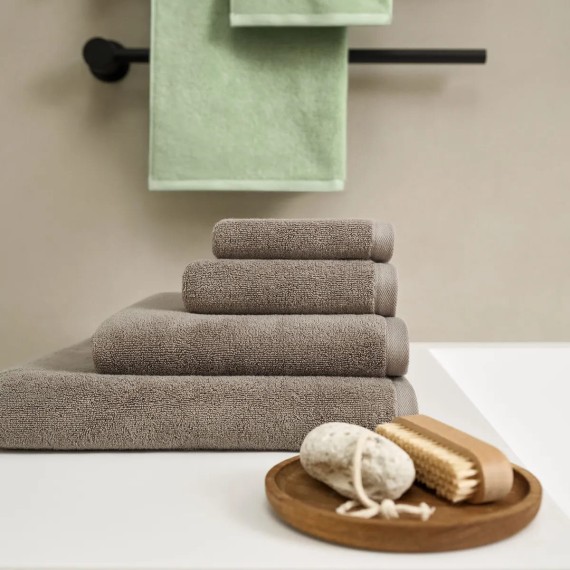Schlossberg Coshmere GOTS souris e jade, Asciugamani in cotone bio