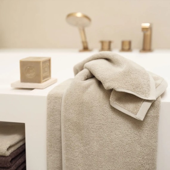Schlossberg Coshmere GOTS sand, Asciugamani in cotone bio