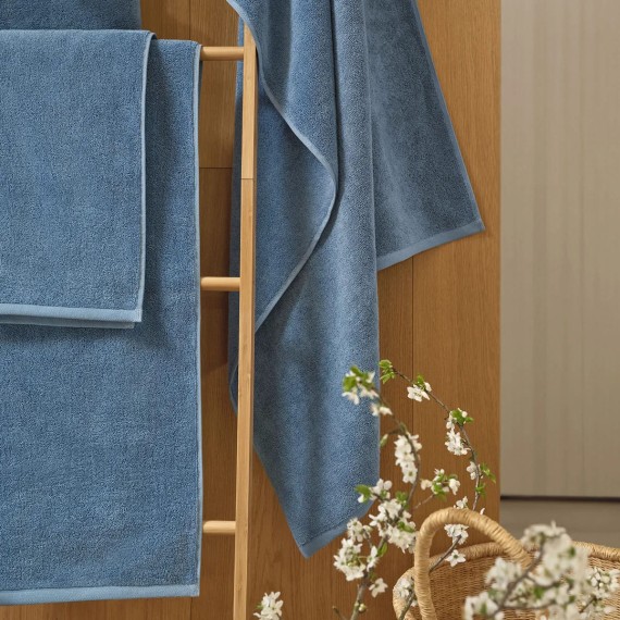 Schlossberg Coshmere GOTS azur, Asciugamani in cotone bio