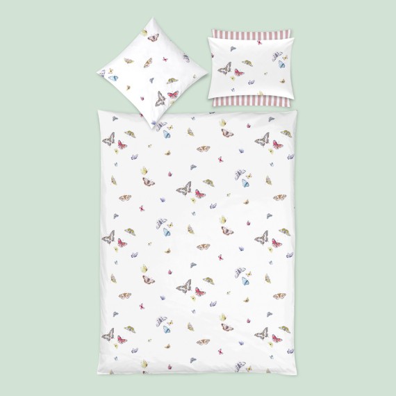 Christian Fischbacher Vanessa – Biancheria da letto in satin di cotone con farfalle