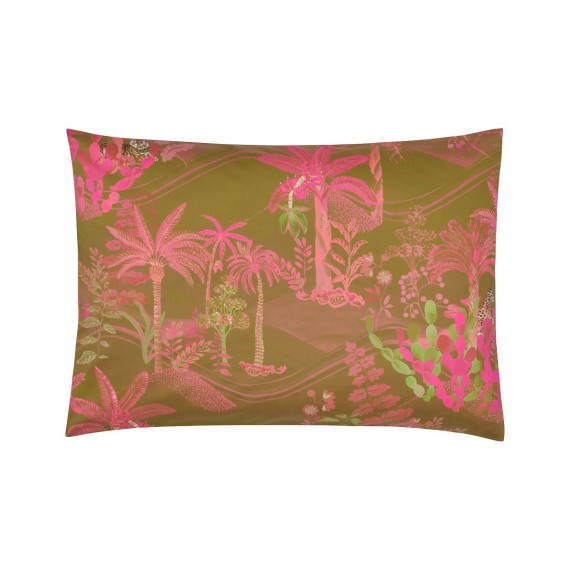 Christian Fischbacher Oasis 134 senape / pink – Biancheria da letto in cotone