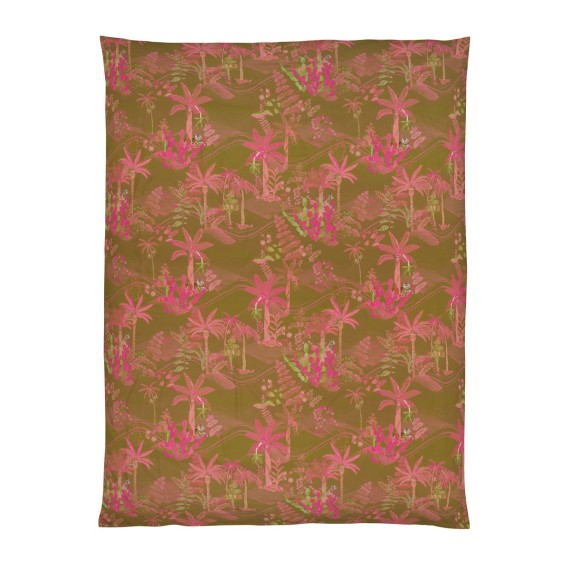 Christian Fischbacher Oasis 134 senape / pink – Biancheria da letto in cotone