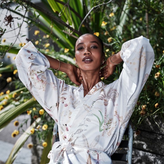 Christian Fischbacher Oasis – Kimono in cotone satinato