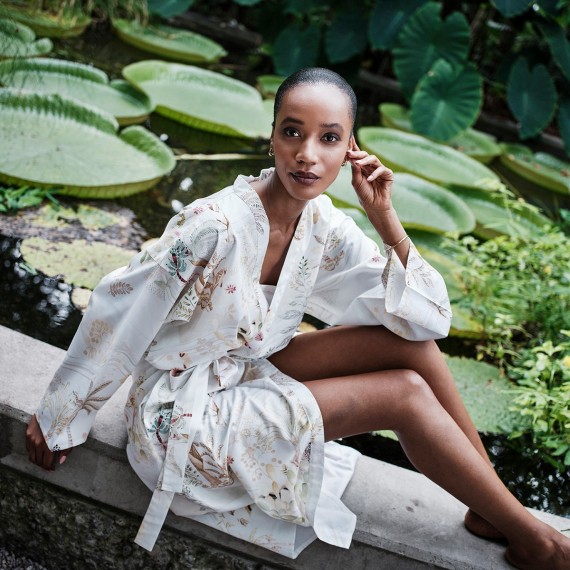 Christian Fischbacher Oasis – Kimono in cotone satinato