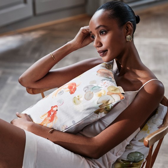 Christian Fischbacher Ninfea – Dekoratives Kissen aus Baumwolle