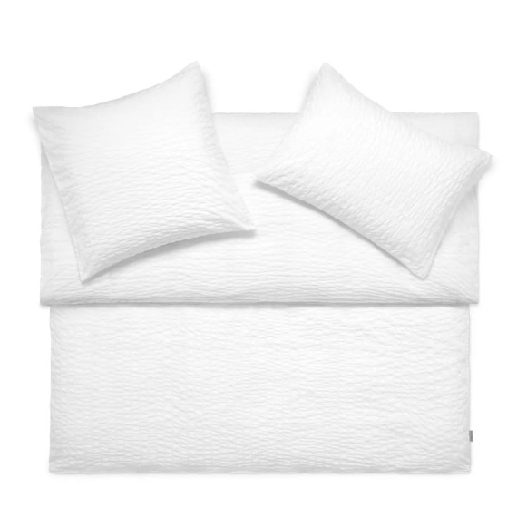 Linge de lit Schlossberg Lenny blanc en seersucker – fraîcheur