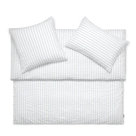 Linge de lit Schlossberg Lenny bleu en seersucker – fraîcheur