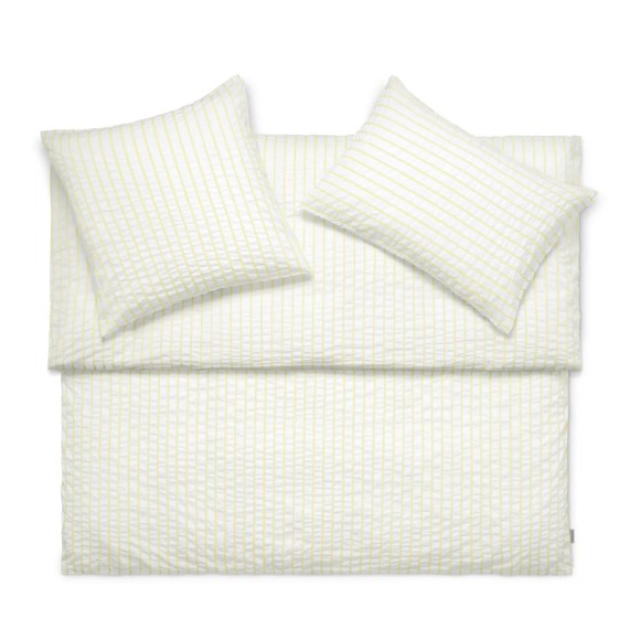 Linge de lit Schlossberg Lenny jaune en seersucker – fraîcheur
