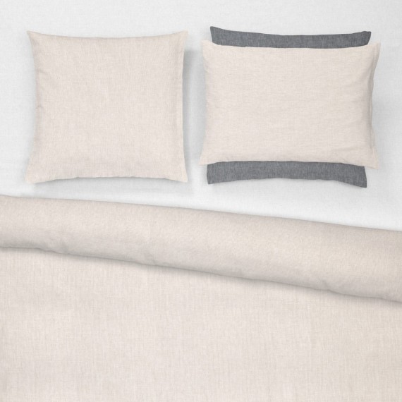 Christian Fischbacher Make My Day oatmeal 013, linge de lit en demi-lin Crispy