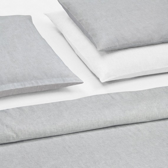 Christian Fischbacher Make My Day silvermoon 005, linge de lit en demi-lin Crispy