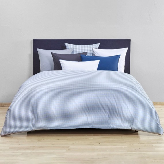 Christian Fischbacher Vichy Renforcé 010 bleu gris, linge de lit à carreaux