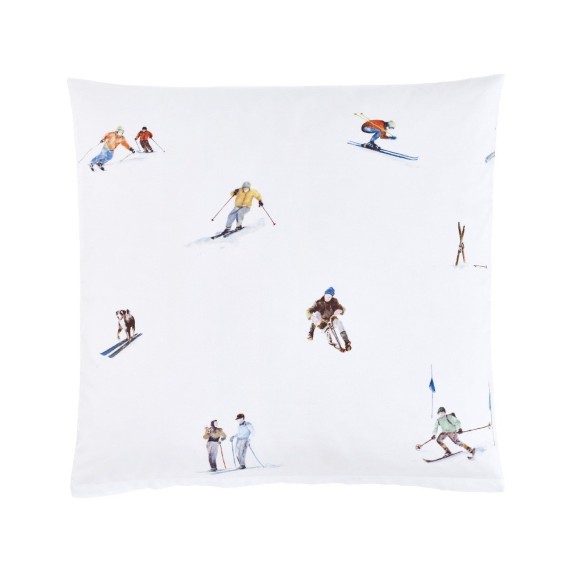 Christian Fischbacher Engadina linge de lit en Satin avec les skieurs