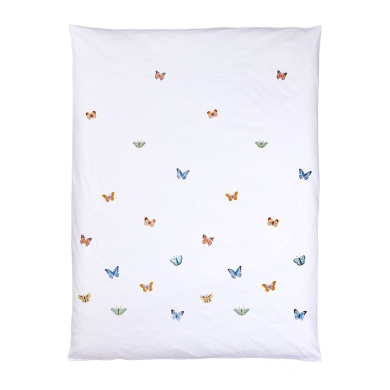 Christian Fischbacher Butterfly, biancheria da letto in satin ricamato con farfalle