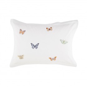 Christian Fischbacher Butterfly, linge de lit en satin brodé avec des papillons