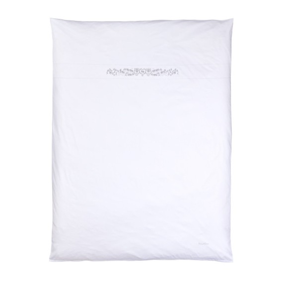 Christian Fischbacher Alpaufzug 305 grau, Satin bestickt Luxury Nights